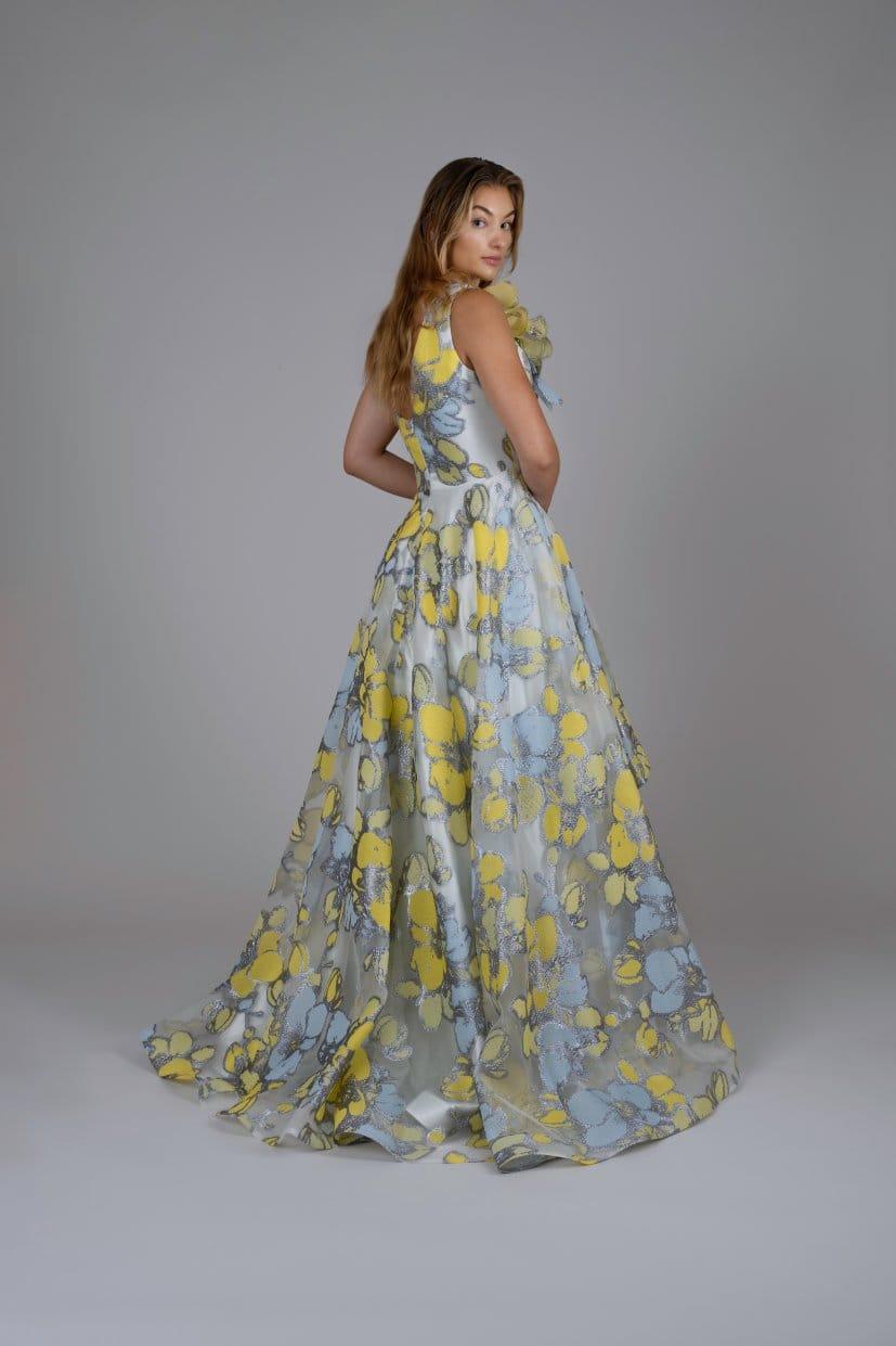 3D FLORAL HIGH-LOW BALL GOWN - FARACHI