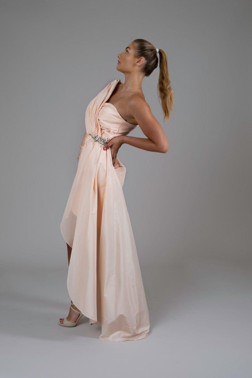 DRAPE DETAIL PINK MINI DRESS - FARACHI