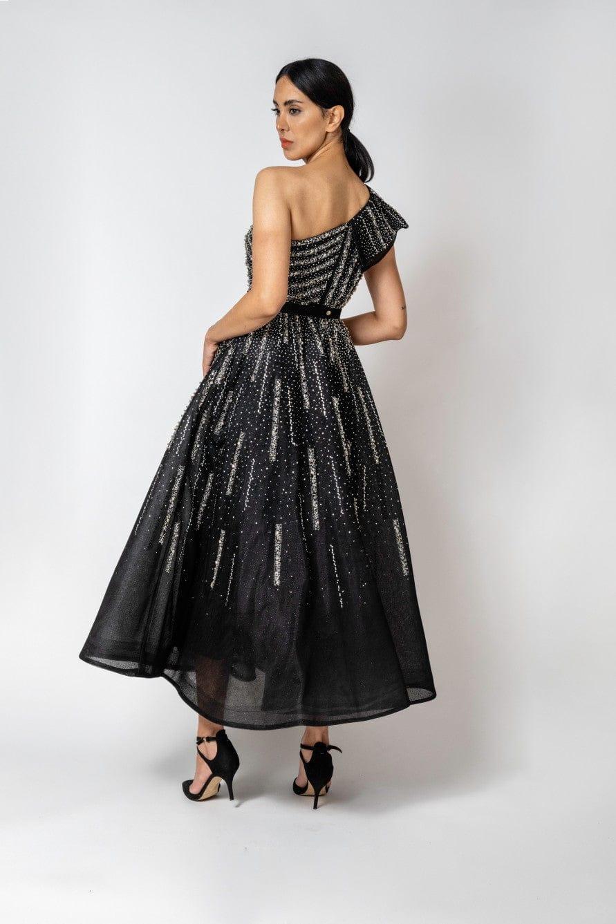 ONE SHOULDER MIDI DRESS - FARACHI