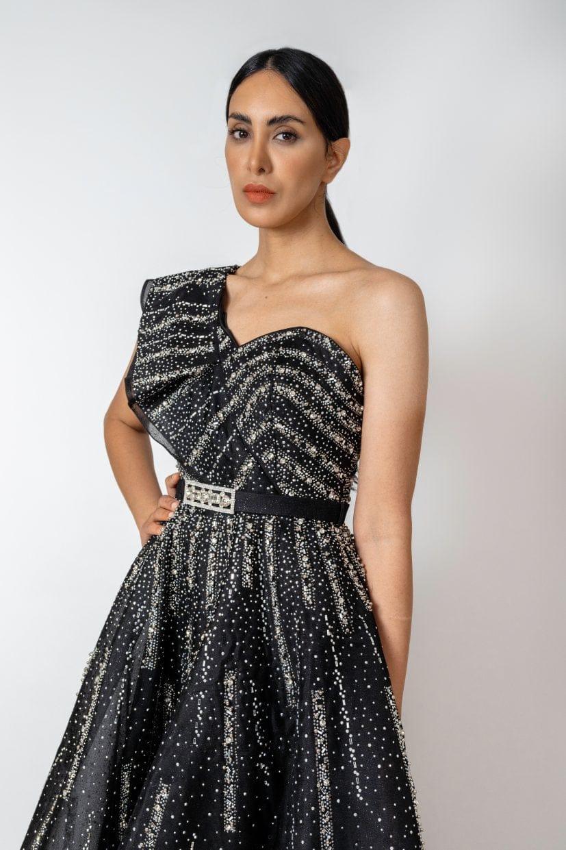 ONE SHOULDER MIDI DRESS - FARACHI