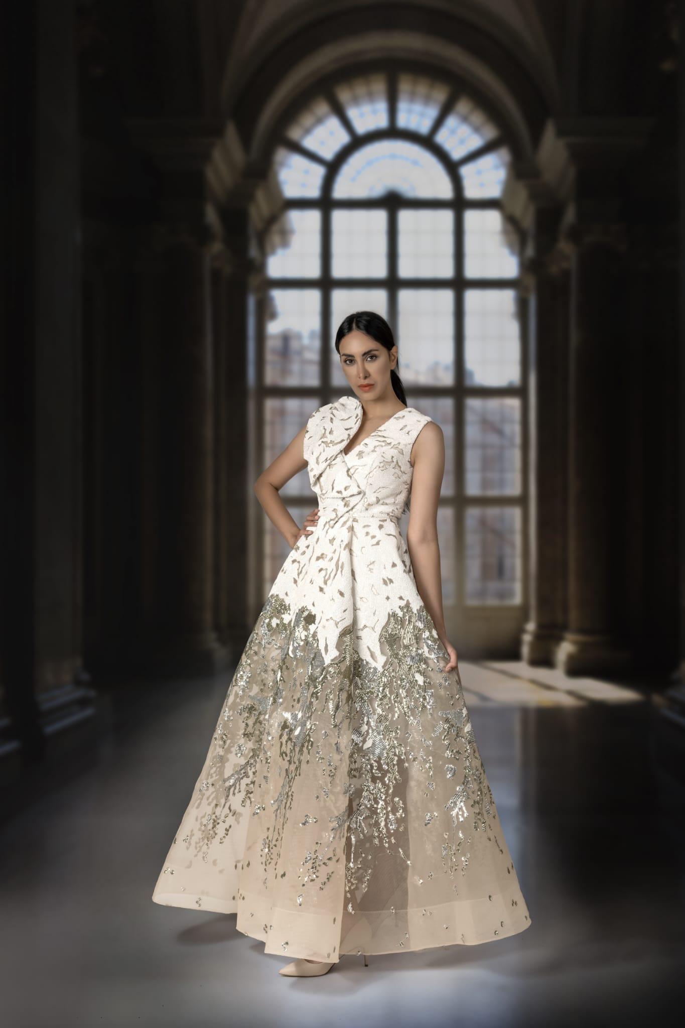 SPARKLY SEQUIN WEDDING DRESS - FARACHI