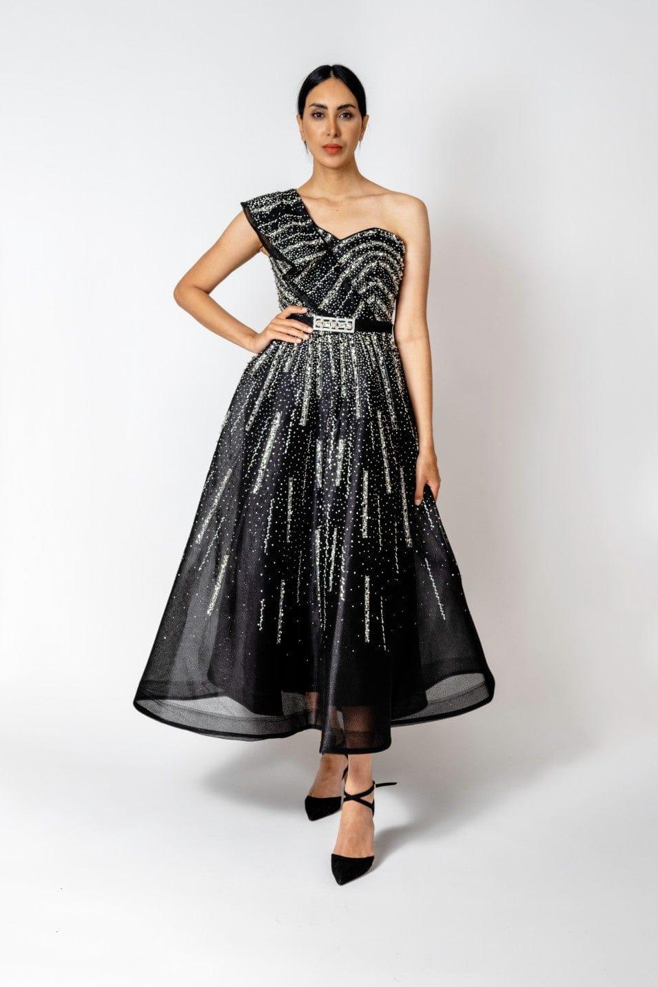 ONE SHOULDER MIDI DRESS - FARACHI